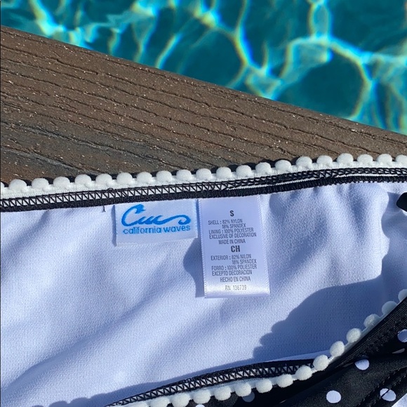 Black Dot Printed Side-Tie Hipster Bikini Bottoms - Picture 4 of 4